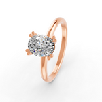 Load image into Gallery viewer, Oval Cut Real Moissanite Double 4 Prong Solitaire Ring 14K Gold Plated