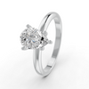 1-5 Ct Pear Cut Real Moissanite 5 Prong Solitaire Ring 14K Yellow Gold Plated