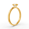 1-5 Ct Oval Cut Real Moissanite Bezel Set Solitaire Ring 14K Yellow Gold Plated