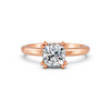 1-5 Ct Cushion Cut Real Moissanite Double Prong Solitaire Ring 14K Yellow Gold Plated