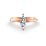 Load image into Gallery viewer, Marquise Cut Real Moissanite 2 Prong Solitaire Ring 14K Gold Plated
