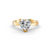 1-5 Ct Heart Cut Real Moissanite V Prong Solitaire Ring 14K Gold Plated