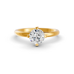 Load image into Gallery viewer, Round Cut Real Moissanite 4 Prong Solitaire Ring 14K Gold Plated