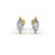 Marquise Cut Real Moissanite 2 Prong Solitaire Stud Earrings Screw Back 14K Gold Plated