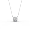 0.30 Ct Round Cut Moissanite Women's Halo Necklace Pendant 14K Gold Plated