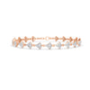 1.06 Ct Round Cut Moissanite Cluster Link Bracelet 14K Yellow Gold Plated