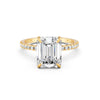 2.80Ct Emerald & Round Cut Moissanite Engagement Ring 14K Gold Plated