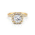2.09 Ct Cushion & Round Cut Moissanite Engagement Ring 14K Gold Plated