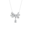 1.69 Ct Round Cut Moissanite Bow Pendant Necklace In 14K Yellow Gold Pllated