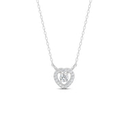 0.17 Ct Round Cut Moissanite Women's Heart Necklace Pendant 14K Gold Plated