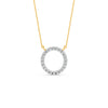 0.34Ct Round Cut Moissanite Circle Pendant Necklace 14K Yellow Gold Plated