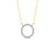 0.34Ct Round Cut Moissanite Circle Pendant Necklace 14K Yellow Gold Plated
