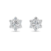 0.72 Ct Round Cut Moissanite Cluster Stud Earrings 14K Yellow Gold Plated