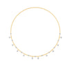 0.76 Ct Round Cut Moissanite Minimalist Chain Necklace In 14K Yellow Gold Plated