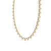 16.90 Ct Round Cut Moissanite Floral Cluster Tennis Necklace 14K Yellow Gold Plated