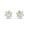 8.45Ct Rund & Oval Cut Moissanite Flower Stud Earrings 14K Gold Plated