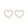 1 Ct Round Cut Moissanite Heart Stud Earrings in 14K Gold Plated