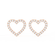 1/2 Ct Round Cut Moissanite Heart Stud Earrings in 14K Gold Plated