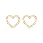 Load image into Gallery viewer, 1/2 Ct Round Cut Moissanite Heart Stud Earrings in 14K Gold Plated