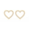 1 Ct Round Cut Moissanite Heart Stud Earrings in 14K Gold Plated