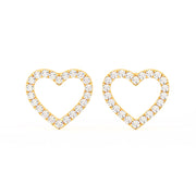 1/2 Ct Round Cut Moissanite Heart Stud Earrings in 14K Gold Plated
