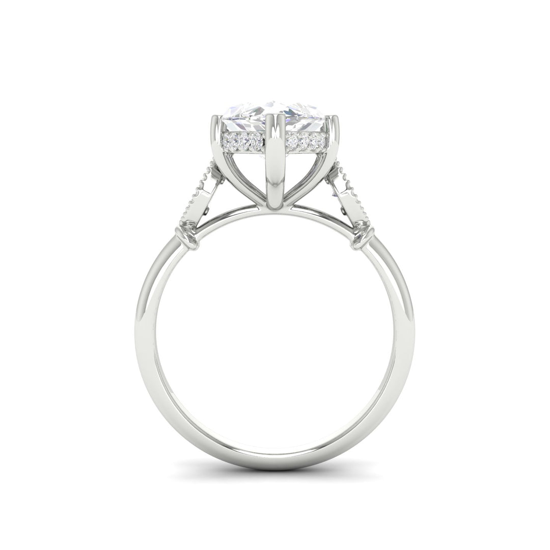 4Ct Marquise Cut Moissanite Engagement Ring 14K Yellow Gold Plated