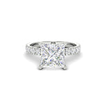 Load image into Gallery viewer, 3Ct Princess Cut Moissanite Women Engagement Ring 14K White Gold Plated