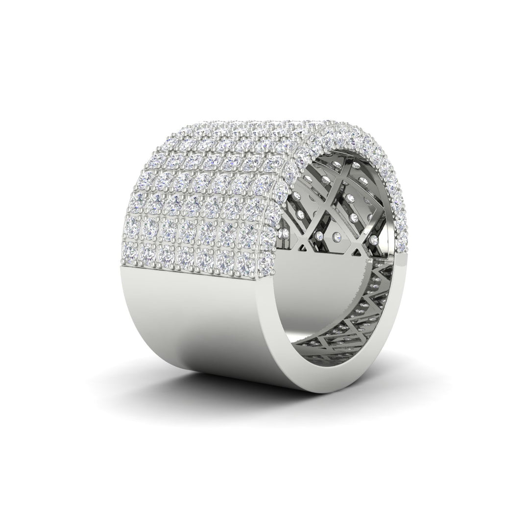 6CT Round Cut Moissanite Women's Wedding Band Ring 14K White Gold Plated