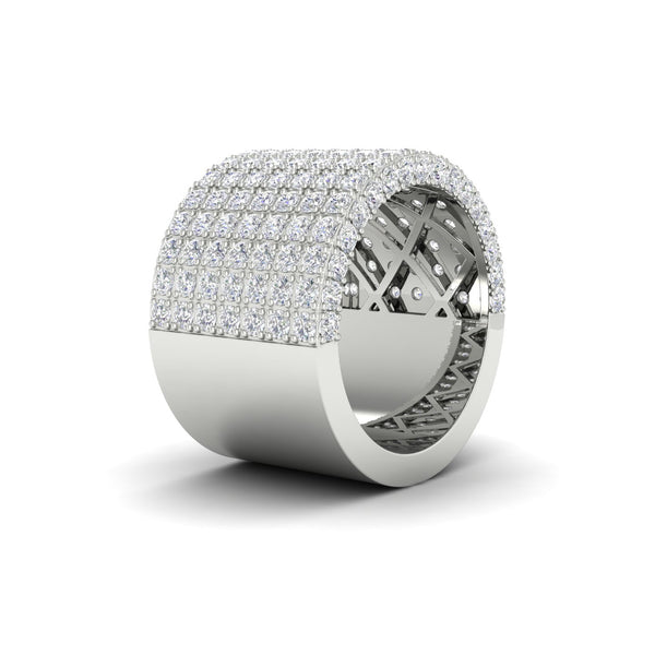 6.11CT Round Cut Moissanite Women's Wedding Band Ring 14K White Gold Plated