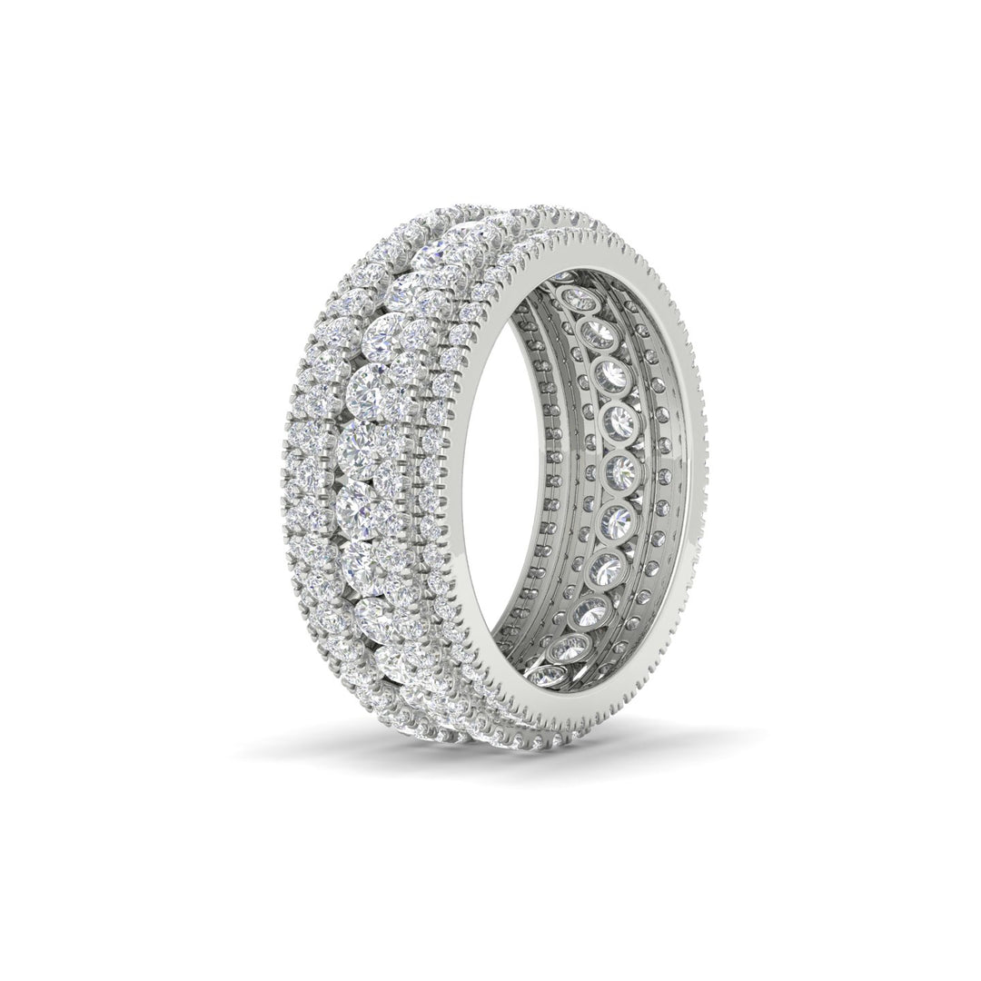 4Ct Round Cut Moissanite Men's Wedding Band Ring 14K White Gold Plated