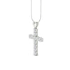 3Ct Round Moissanite Women Cross Pendant 14K White Gold Plated