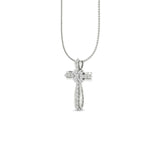 Load image into Gallery viewer, 1.50Ct Round Cut Moissanite Women Cross Pendant 14K White Gold Plated