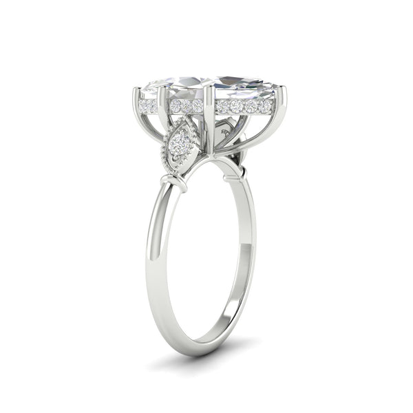 4.09Ct Marquise Cut Moissanite Engagement Ring 14K Yellow Gold Plated