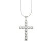 3Ct Round Moissanite Women Cross Pendant 14K White Gold Plated