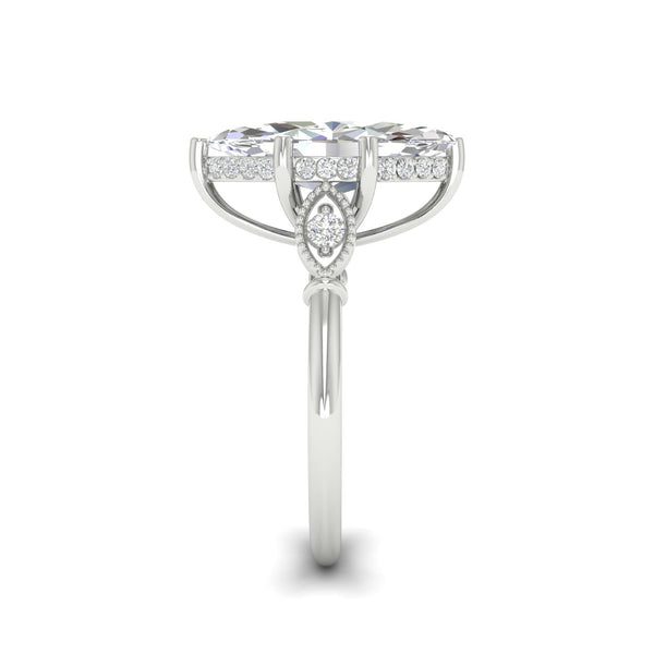 4.09Ct Marquise Cut Moissanite Engagement Ring 14K Yellow Gold Plated