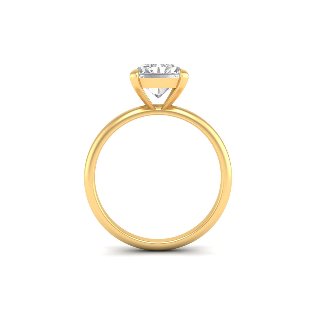 3.50Ct Radiant Cut Moissanite Women Solitaire Ring 14K Yellow Gold Plated