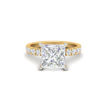 Load image into Gallery viewer, 3Ct Princess Cut Moissanite Women Engagement Ring 14K White Gold Plated