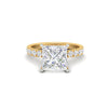 2.63Ct Princess Cut Moissanite Women Engagement Ring 14K Yellow Gold Plated