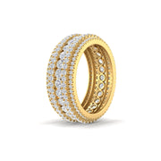 4Ct Round Cut Moissanite Men's Wedding Band Ring 14K White Gold Plated