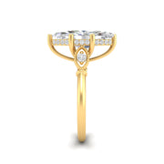 4Ct Marquise Cut Moissanite Engagement Ring 14K Yellow Gold Plated